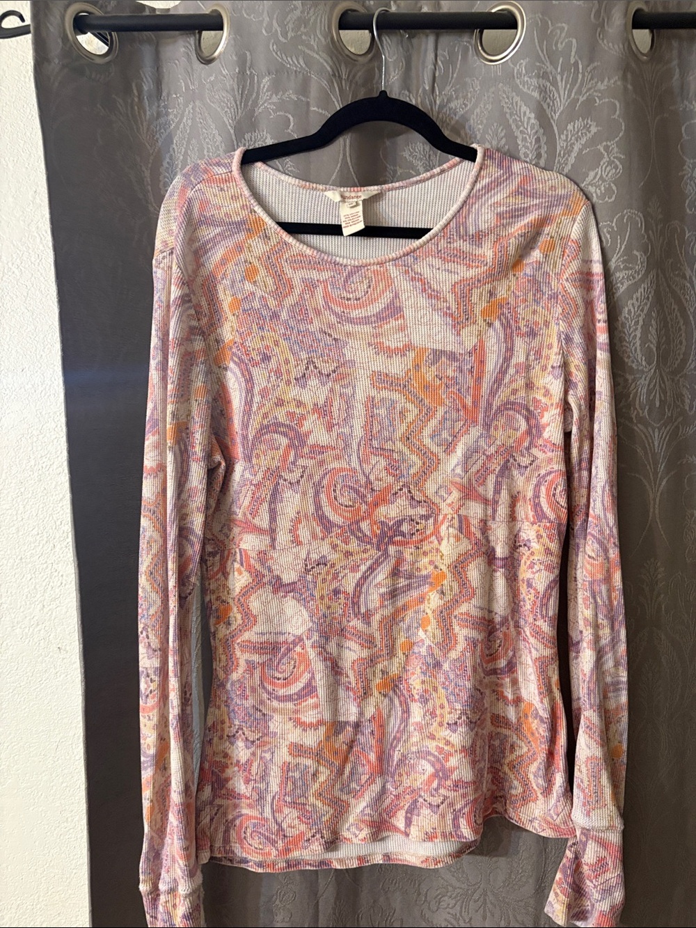 Sundance Pastel Pink & Peach Abstract Long-Sleeve Tee